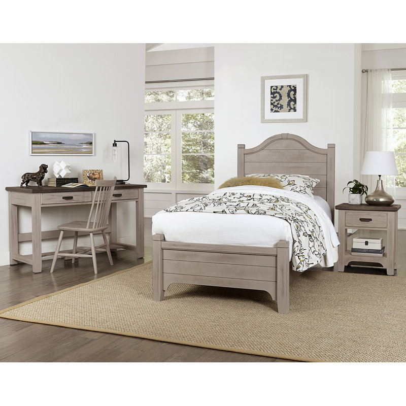 Mclaughlin Solid Wood Base Writing Desk, Dover Gray