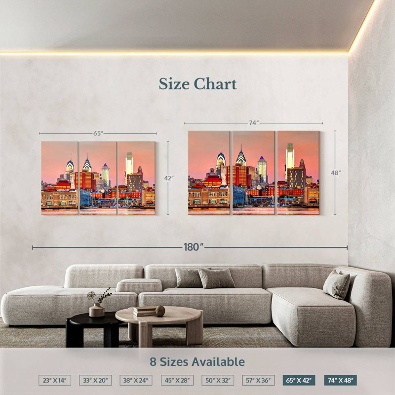 Rorry Philadelphia Skyline, 42" H x 65" W