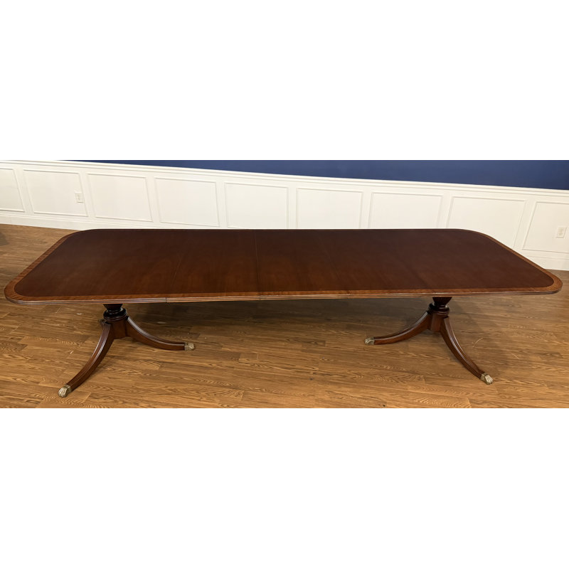 Traditional Banded Mahogany Dining Table