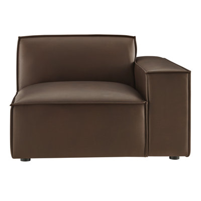 Faucett Vegan Leather Right-Facing Modular Lounge Chair In Espresso