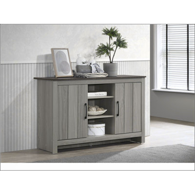 Nilda 47 Inch Wide Console Table with Shelves and Cabinet Doors, Perfect for Storage and Display in Modern Homes