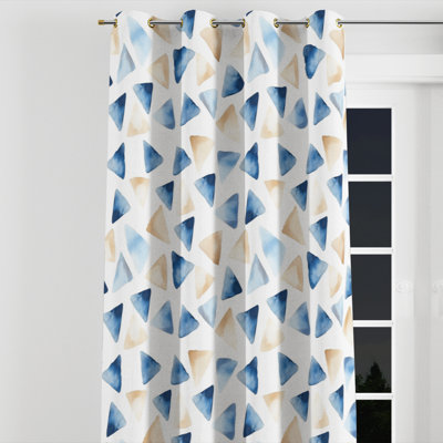 Coastal Blackout Curtains - Abstract Brackmann Velvet Grommet Curtain - 1 Panel