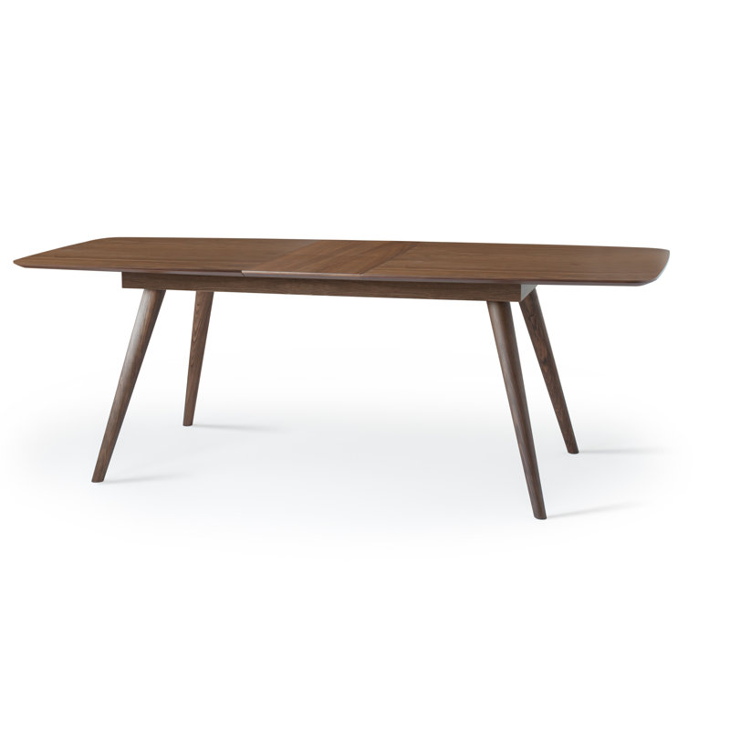 Star Drop Leaf Extendable Solid Wood Dining Table, Walnut Veneer