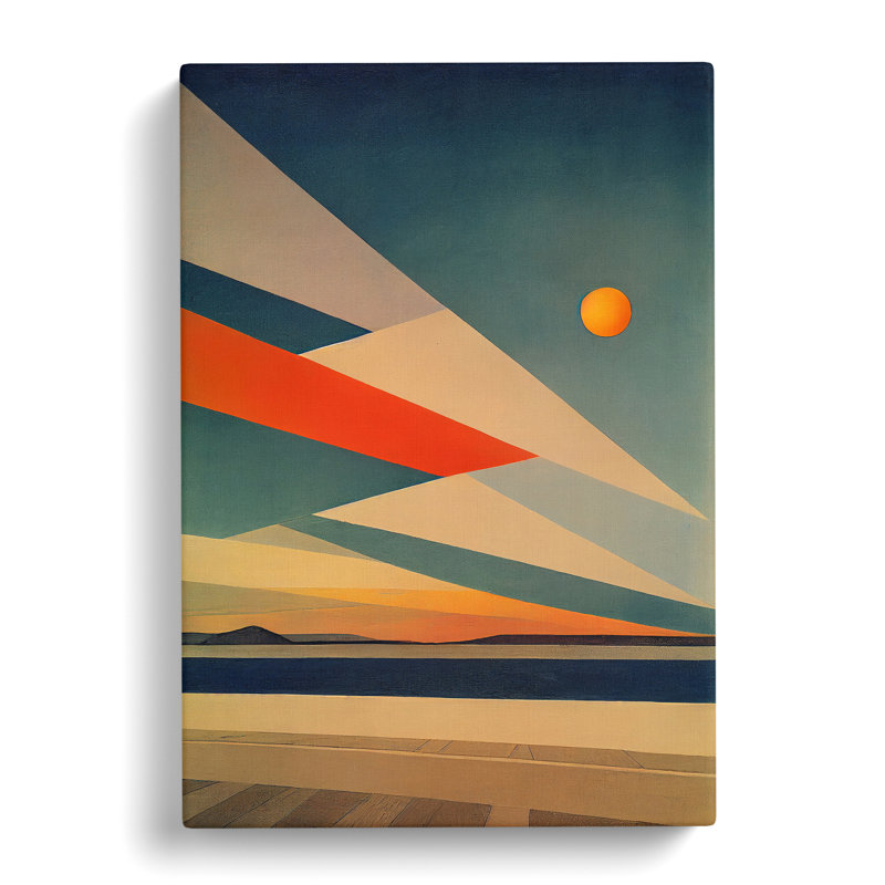 Showstopping Sunset Abstract - Wall Art, Wrapped Canvas, 76cm H x 50cm W, White