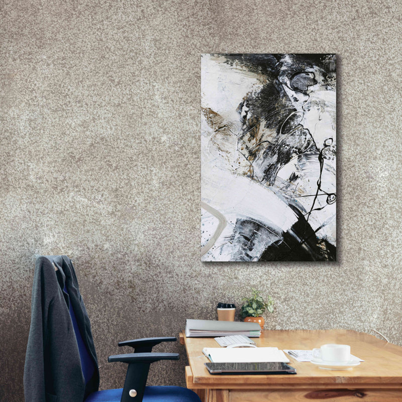 «Black and White 1» par Design Fabrikken, estampe numérique sur toile, H 40 po x l 26 po x P 1,5 po