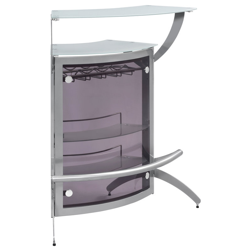Mini bar avec rangement pour le vin Borlase, Argent argent