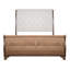 Très grand lit Covy avec capitonnage capitonné, brun écologique et beige-122772685