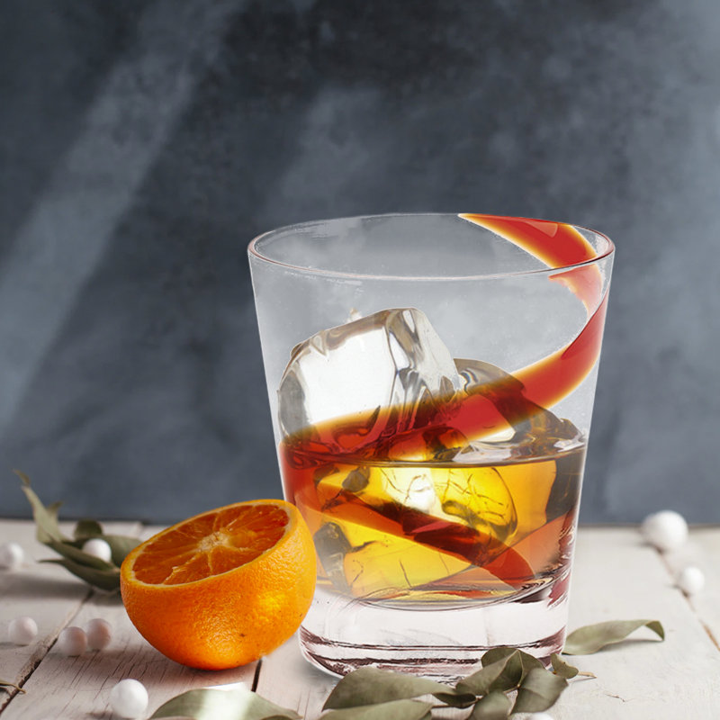 Lucienne 10oz. Handmade Whiskey Glass, Red