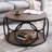 Carnforth 31.5" Round Coffee Table with 2-Tier Storage Shelves-833260530