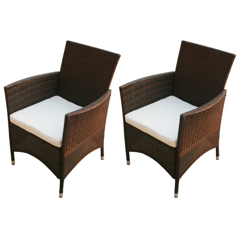 Chaise de patio avec coussins Randeen, Structure grise / coussin gris foncé