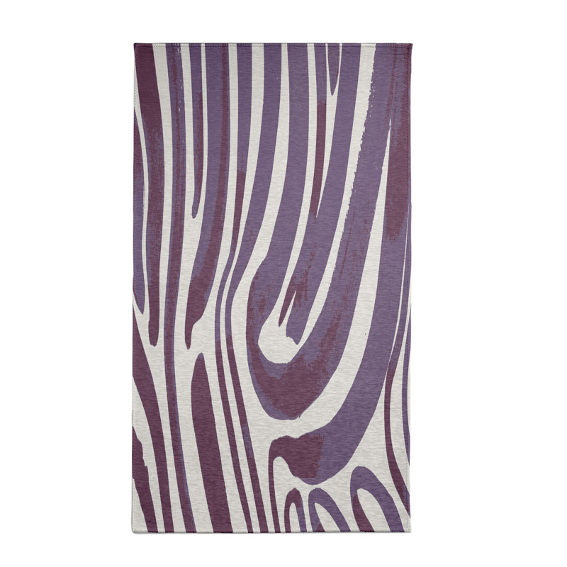 Tapis décoratif mauve à imprimé animalier Almere, Rectangle 4 pi x 6 pi