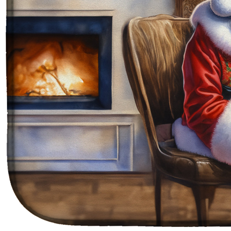 Tapis de vaisselle épagneul et père Noël tibétain