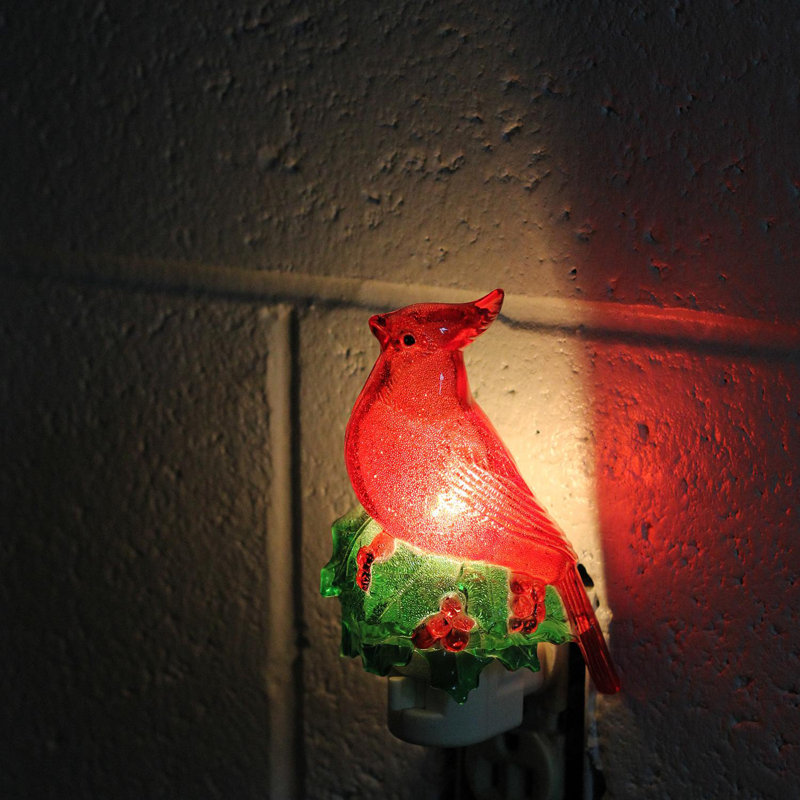 Veilleuse de Noël décorative perlée rouge et verte 5,25 po