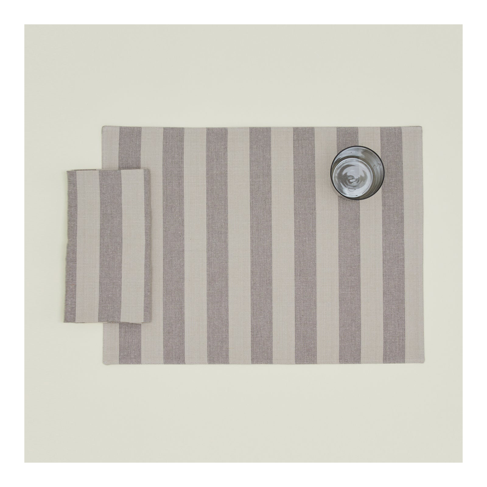 Essential Striped Placemat - Set Of 4, Light Gray/Dark Gray