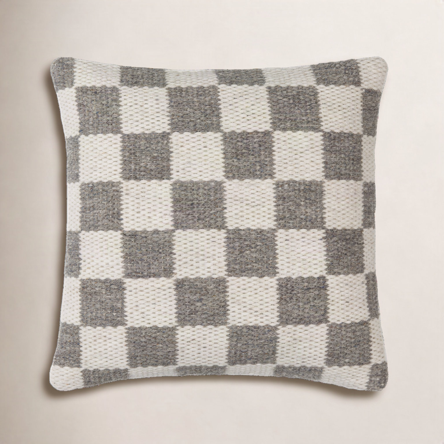 Kimbell Wool Pillow Cover, 18" x 18", Polyester/Polyfill