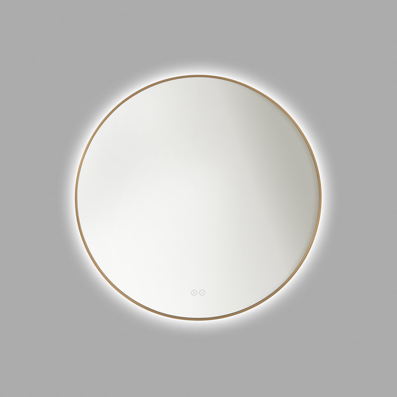 Miroir rond Cadre 30x30 de Génération Lighting , Laiton satiné, 30 po x 30 po