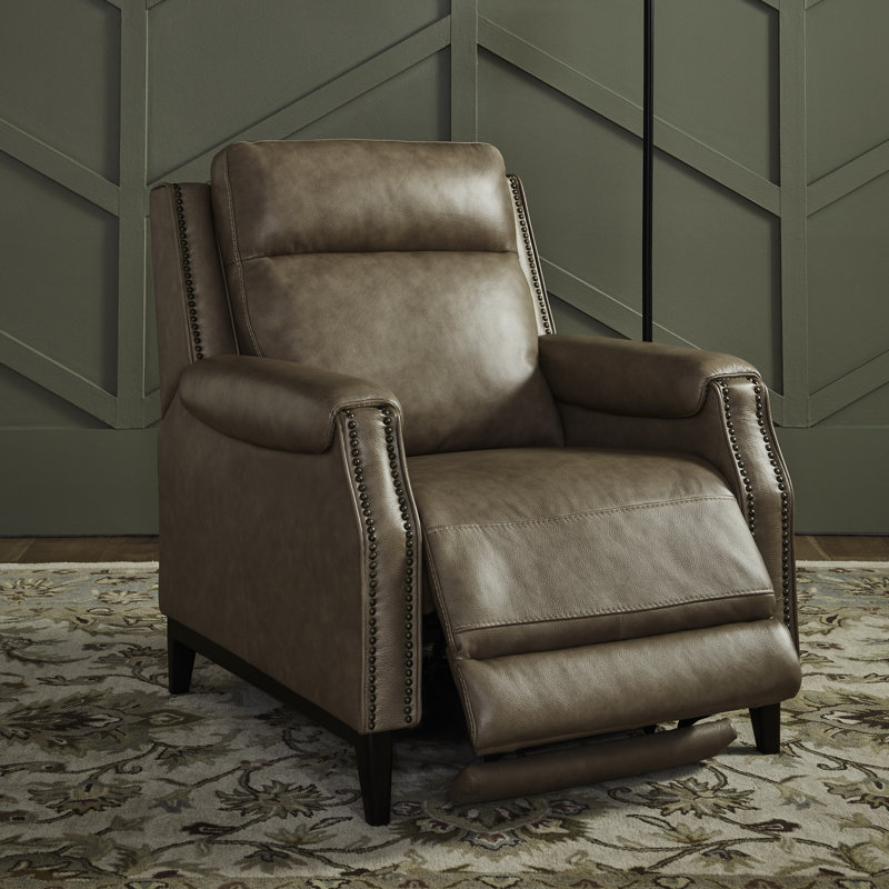Fauteuil inclinable Jodena, Brown Leather, Manuel - Inclinaison par pression