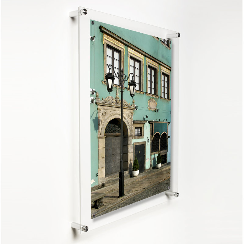 Silver 12x14 Acrylic Floating Wall Frame with Assembly Kit