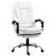 Executive Office Chair PU Leather Reclining Chair with Arms White