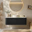 Meuble-lavabo mural 48 po avec lavabo, 2 tiroirs et lavabo rond blanc en céramique, pré-assemblé-20581203