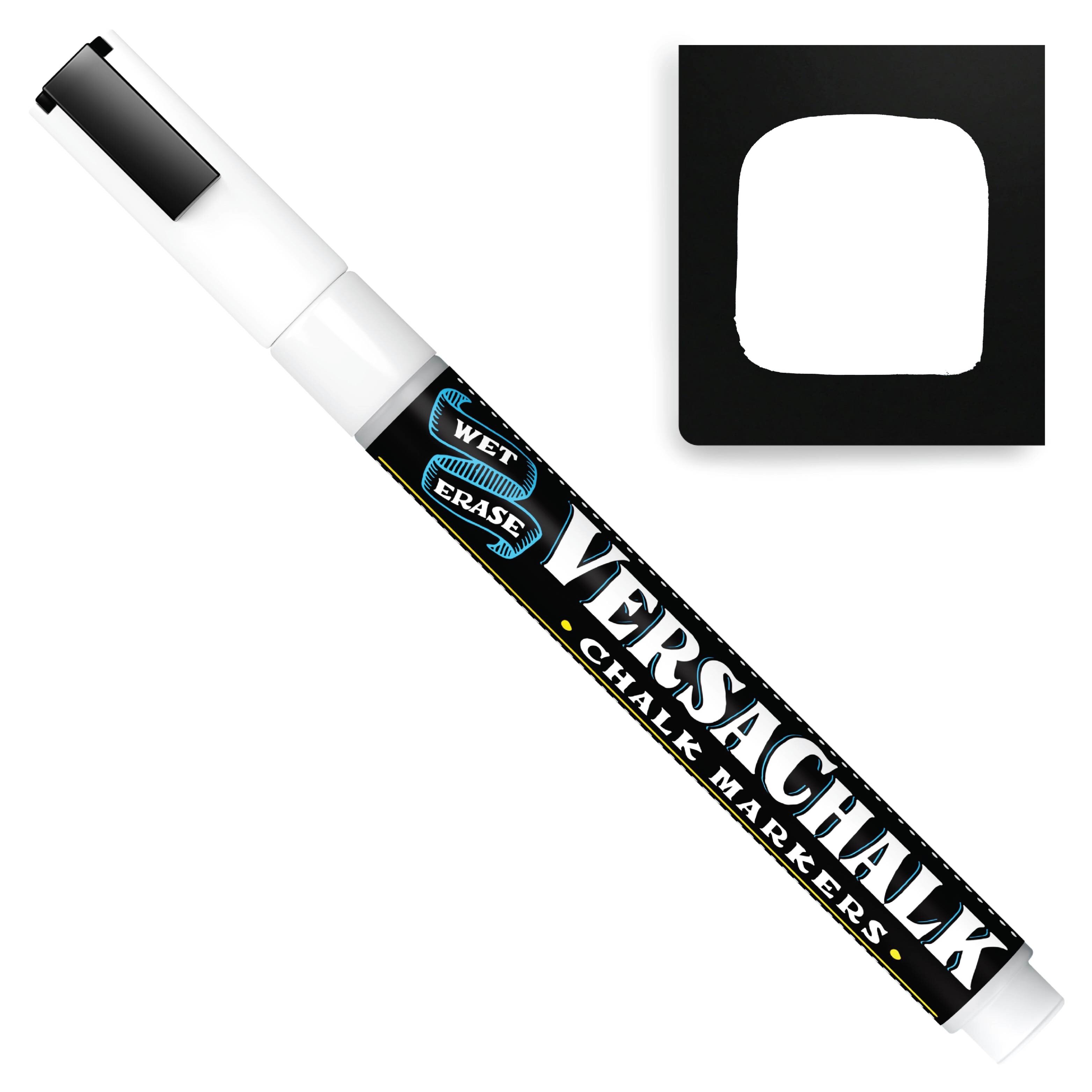 VersaChalk Chalkboard Chalk Markers - 1 White Liquid Chalk Pen, 3mm Fine  Tip