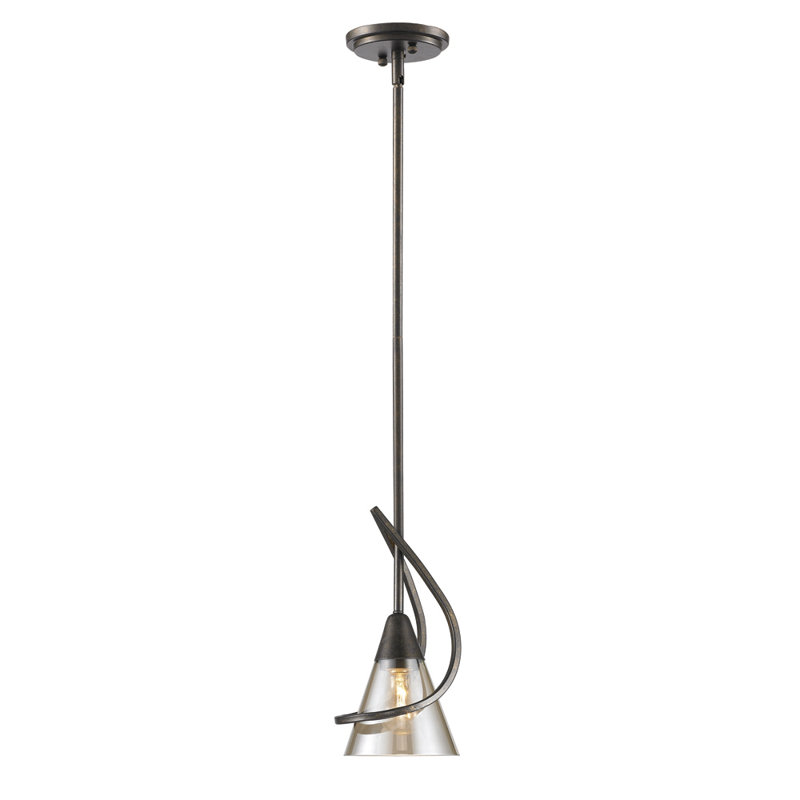 Luminaire suspendu conique à 1 lumière Lueseal, Sienne brûlée