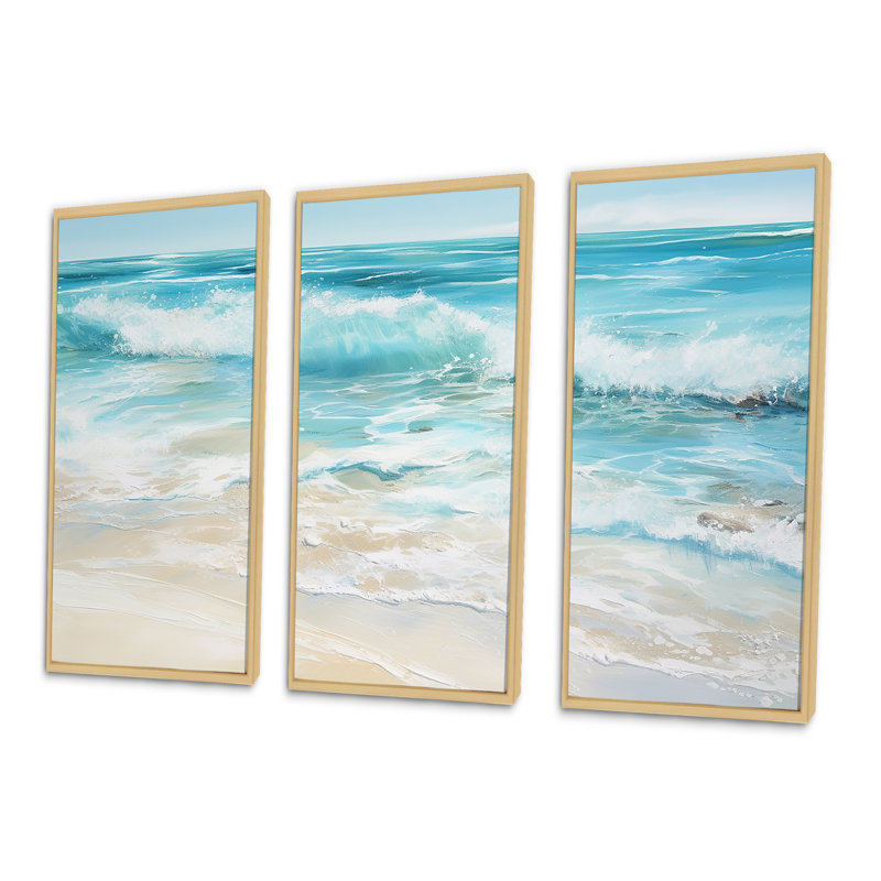 «Ocean Charm», impression d'art mural, Cadre naturel flottant, H 32 po x l 48 po x P 1 po