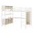 Metal Loft Bed Featuring A Wardrobe, L-Desk And  Storage Shelves-1615113866