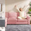 Canapé modulaire en chenille peu encombrant, design moderne rose pour la maison