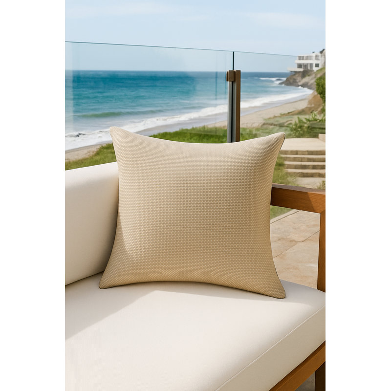 Outdoor Living Pillow Cover, Sandy Beige, Square 20", Polyester
