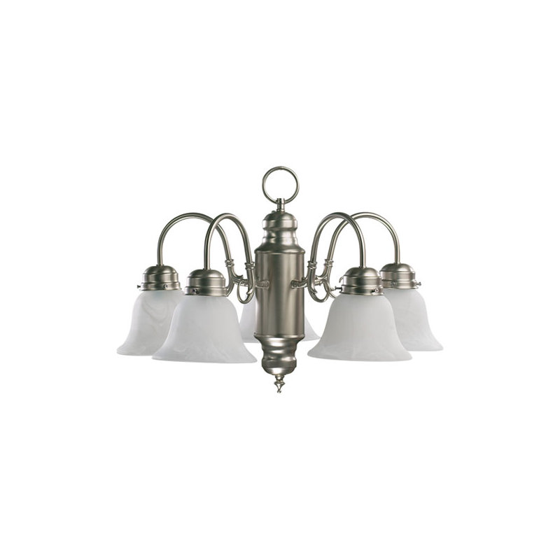 Lustre classique/traditionnel ombré 5 lumières Loyd, Nickel satiné