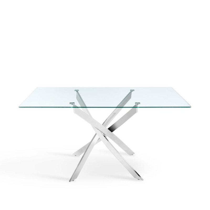Dayeli Rectangular Dining Table with Steel Base, 75cm H x 120cm L x 70cm W