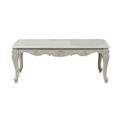Tuscan Traditional Style Coffee Table Made With Wood In Silver
