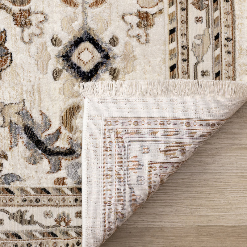 Tapis tissé à la crème Gouldbourne, Rectangle 5 pi 3 po x 7 pi 10 po