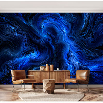 Wall Mural Peel and Stick Wallpaper Blue Classic Stone Navy Mineral Dark Cliff Trendy Color Year 2020 Self-Adhesive Removable Contact Paper Wall Decor for Living Room Bedroom 69"H x 96"W