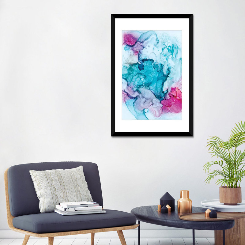 « candied corail », reproduction d’impression sur toile tendue, H 32 po x l 24 po x P 1 po, Papier d'art encadré noir, Blanc