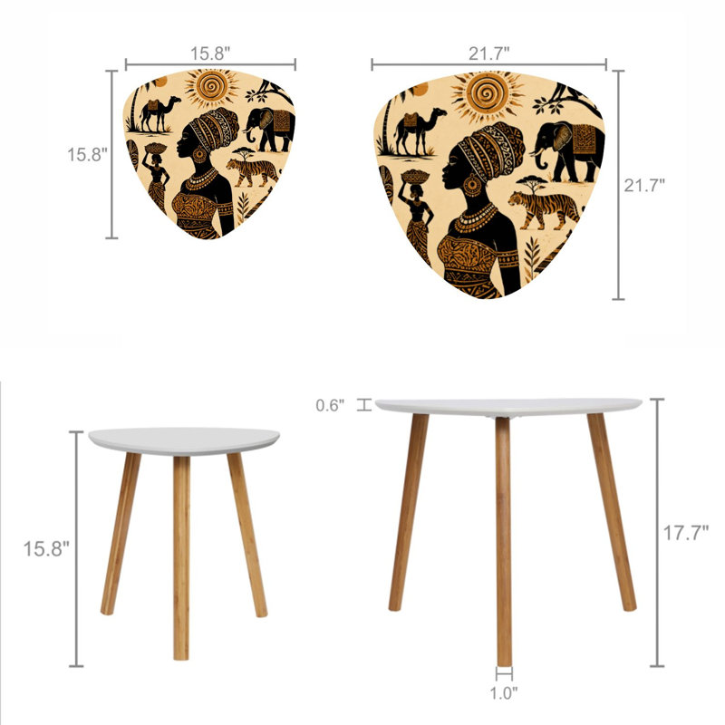 Ensemble de 2 tables basses gigognes Triangle