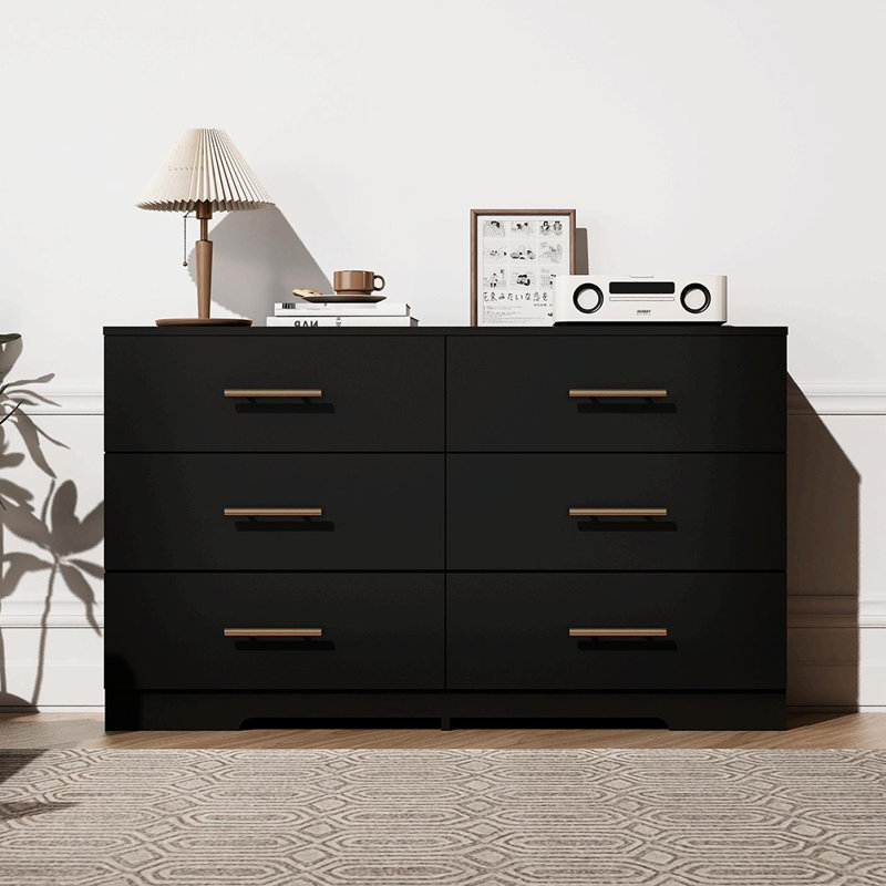 Blayre 47.25'' W 6 - Drawer Dresser, Black