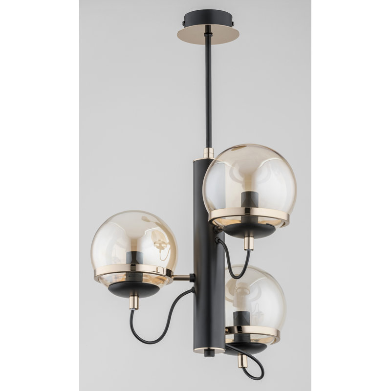 Sigtuna 3 - Light Matte Black Unique/Statement Pendant, Gold
