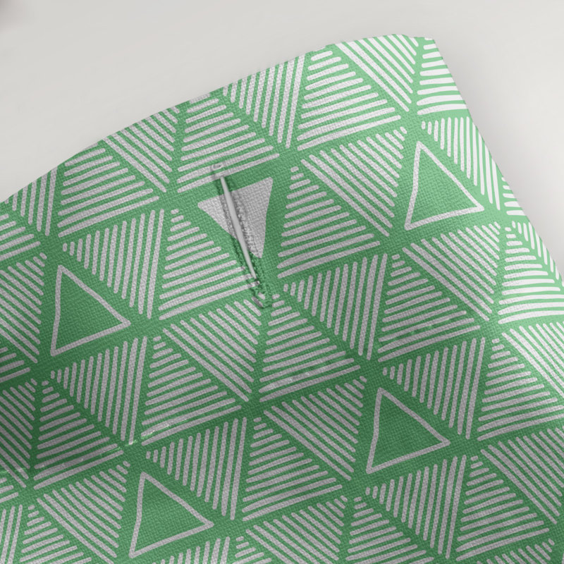 Rideau de douche simple à triangles à main classique Patricia Geoffrey, Vert / Gris, Yes