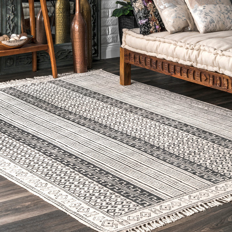 Belmonte Cotton Geometric Indoor Rug, Rectangle 5' x 8'