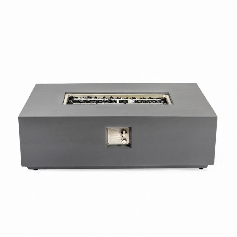 Concrete Propane/Natural Gas Fire Pit Table, Light Gray