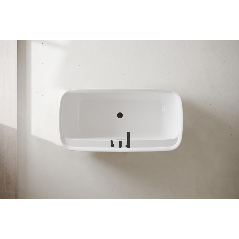 Cavidan 59'' x 30'' Soaking Bathtub, Matte Black