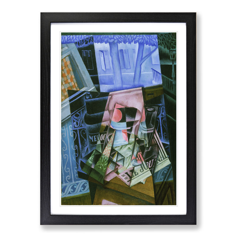 An Open Window by Juan Gris - Picture Frame Graphic Art, 65cm H x 48cm W x 2cm D, Black Framed
