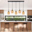 Luminaire suspendu pour îlot de cuisine 5 lumières noir mat Achazia