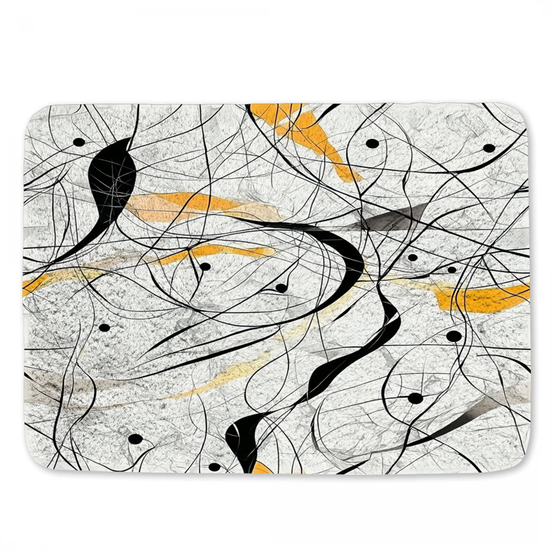 Tapis de bain abstrait abstrait, L 24 po x l 17 po