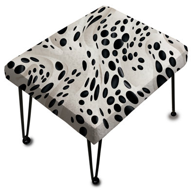 White And Black Snow Leopard Spots - Geometric Rectangle Ottoman