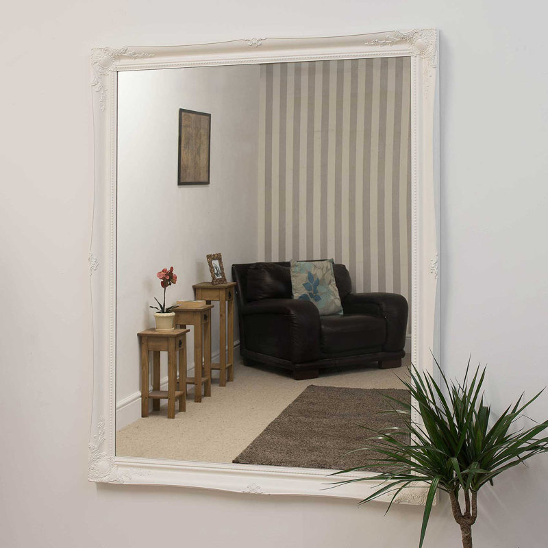 McLeansboro Wood Flat Mirror, 137cm H x 76cm W, White