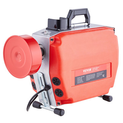 120FT x 7/8 Inch Drain Cleaner Machine, 420W Electric Sewer Snake Auger Manual Feed - with 6 Cutters, 2 Steel Cables (120' x 7/8" and 18' x 3/8") & CW/CCW Control for 1.9" to 6" Pipes