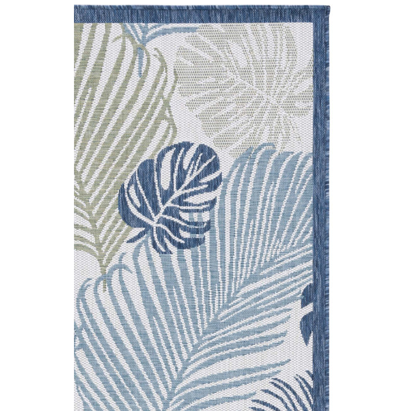 Aramantha Floral Power Loomed Indoor/Outdoor Area Rug in Beige/Green/Blue/Gray, Rectangle 8' x 10'